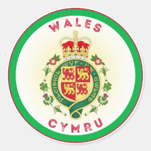 Wales Heritage Emblem Classic Round Sticker