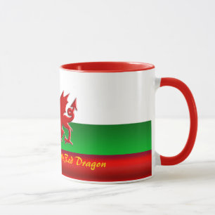 Wales - Home of the Red Dragon, metallic-effect Mug