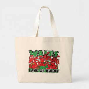 Wales Land of Rugby Large Tote Bag