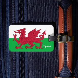 Wales Luggage Tags, patriotic Welsh Flag Tag