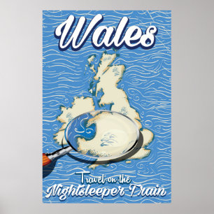 Wales Nightsleeper train British travel poster