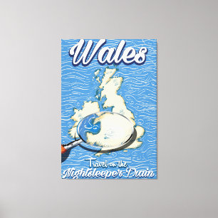 Wales Nightsleeper train British travel poster Canvas Print
