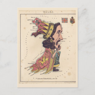 Wales Pictorial maps Postcard