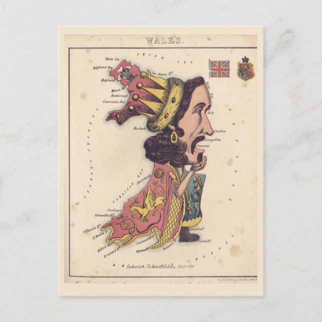 Wales Pictorial maps Postcard (Front)