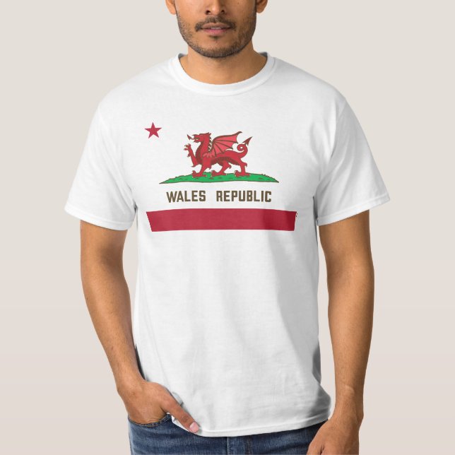 Wales Republic Dragon Flag Welsh Pride T-Shirt (Front)