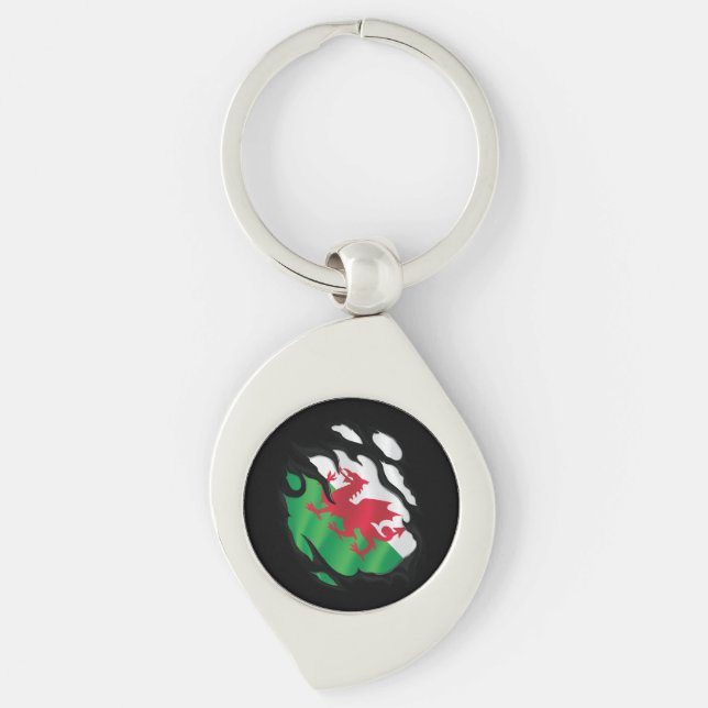 Wales Ripped Flag Key Ring (Front)