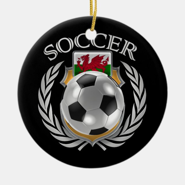 Wales Soccer 2016 Fan Gear Ceramic Tree Decoration (Front)