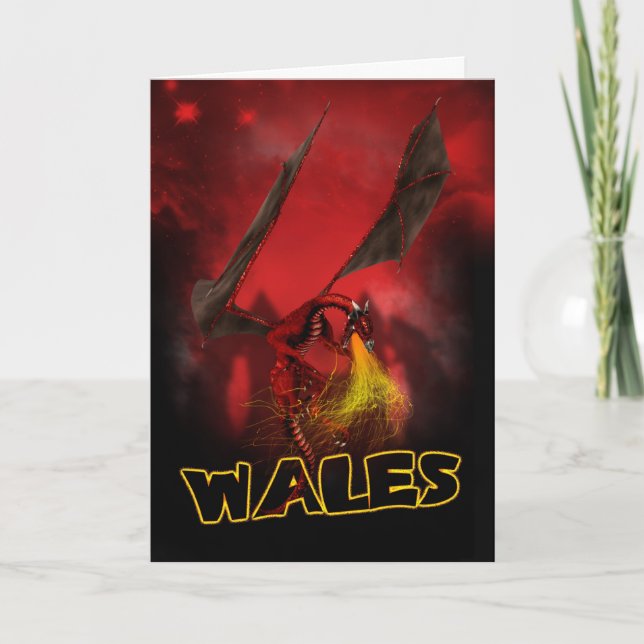 Wales - St. David's Day Card - Welsh Red Dragon Ca (Front)