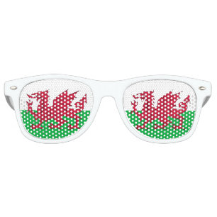 Wales Sunglasses, Party Shades, Welsh flag Retro Sunglasses