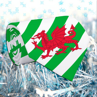 Wales Ties, fashion Welsh Flag business dragon Tie
