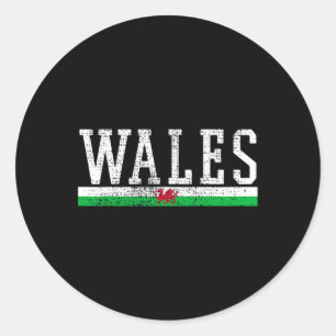 Wales Uk United Kingdom Europe European Vintage Classic Round Sticker