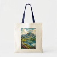 Wales United Kingdom Illustration Travel Art Retro