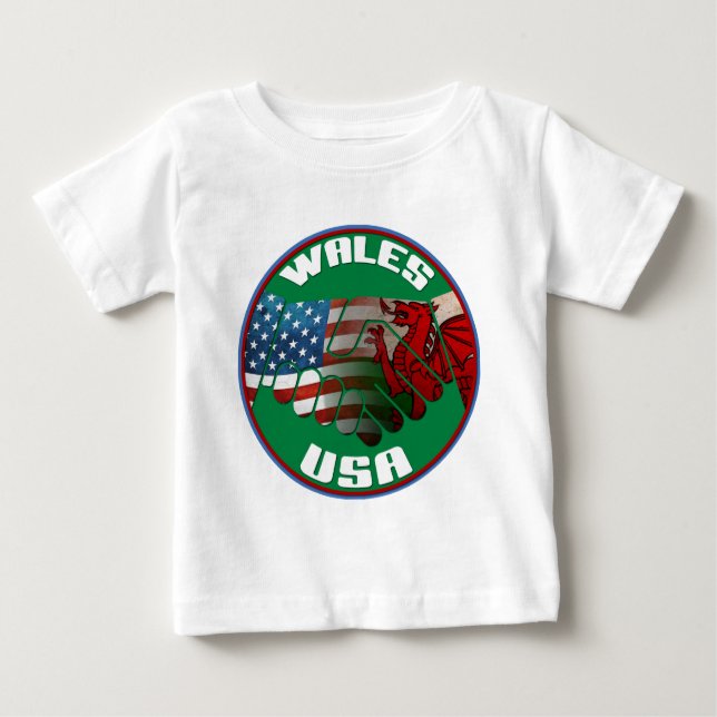 Wales USA Friendship Baby T-Shirt (Front)