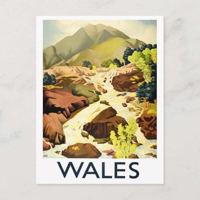 Wales vintage travel Postcard (Front)