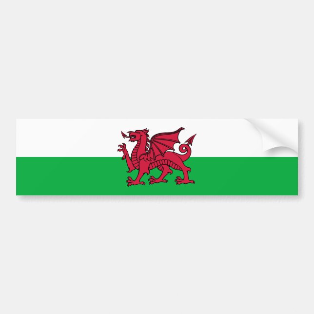 Wales -Welsh Flag Bumper Sticker (Front)