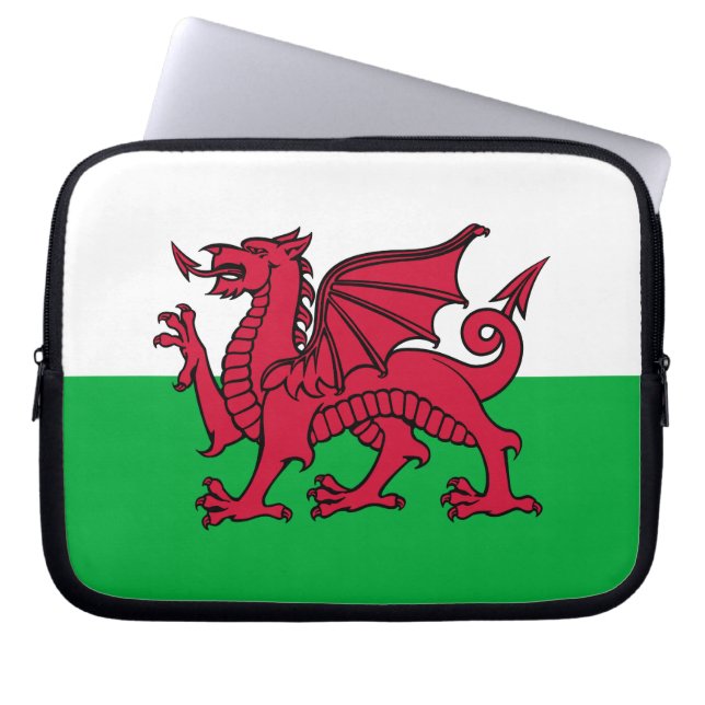 Wales -Welsh Flag Laptop Sleeve (Front)
