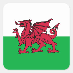 Wales -Welsh Flag Square Sticker