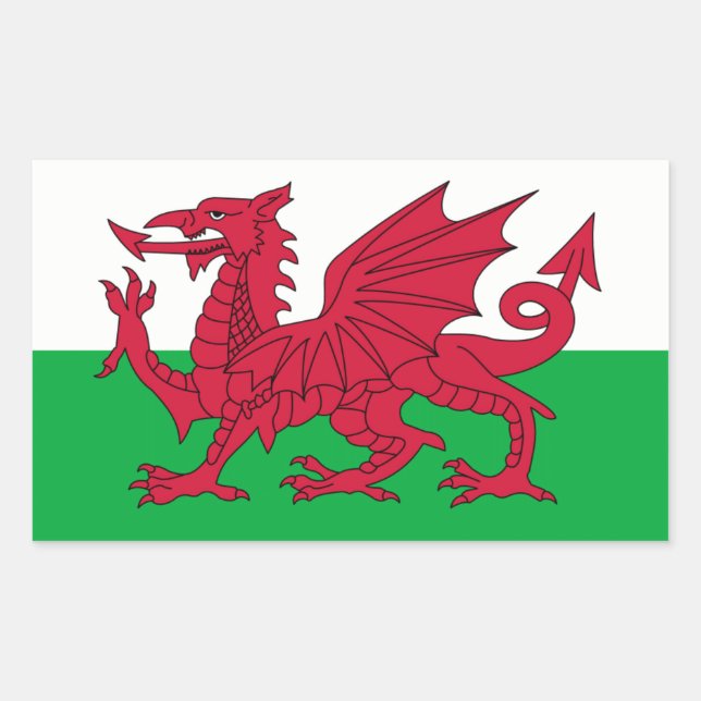 Wales/Welsh Flag - United Kingdom Rectangular Sticker (Front)