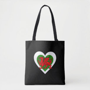 Wales/Welsh Heart flag-inspired Tote Bag