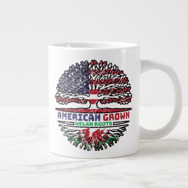 Wales Welsh US American USA United States Tree Large Coffee Mug (Right)