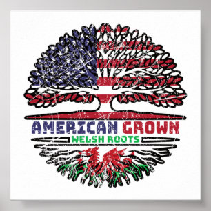 Wales Welsh US American USA United States Tree Poster