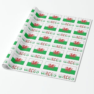 Wales with Welsh Flag Gift Wrapping Paper