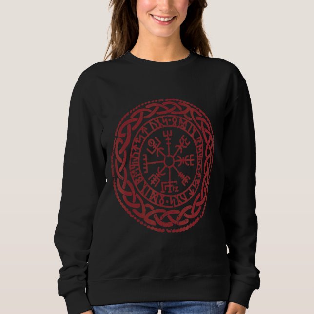 Walhalla Compass Vegvisir Viking Celts German Viki Sweatshirt (Front)