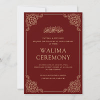 Walima Ceremony Burgundy Islamic Muslim Wedding