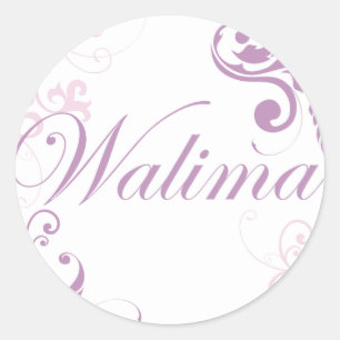 walima pink classic round sticker