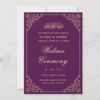 Walima Purple Gold Islamic Muslim Wedding