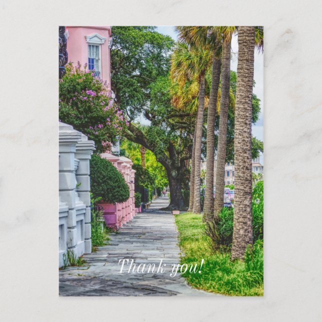 Walk Along Rainbow Row Thank You Postcard (Front)