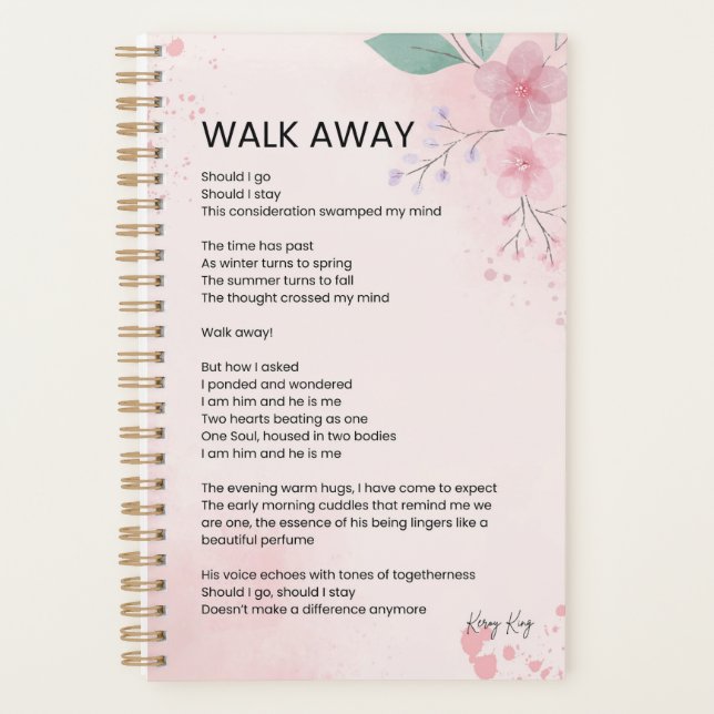 Walk Away - Courage Empowerment Poem Poster Planner (Front)