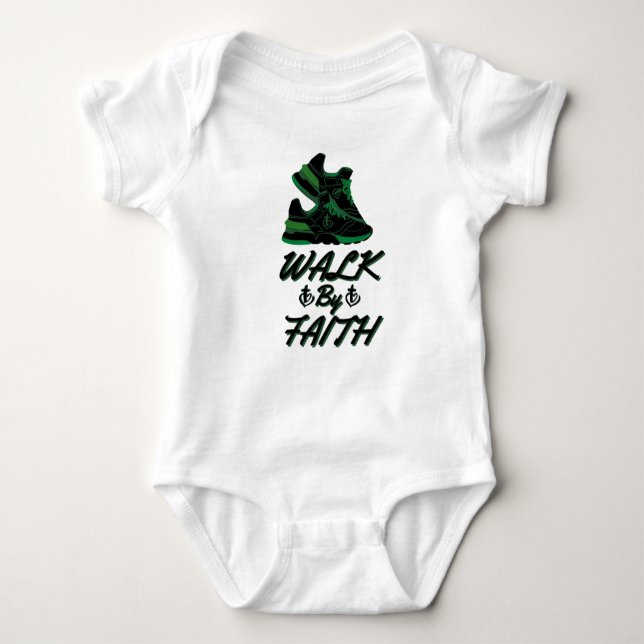 Walk By Faith Bible Quote Baby Bodysuit (Front)