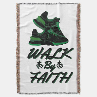 Walk By Faith Bible Quote Throw Blanket
