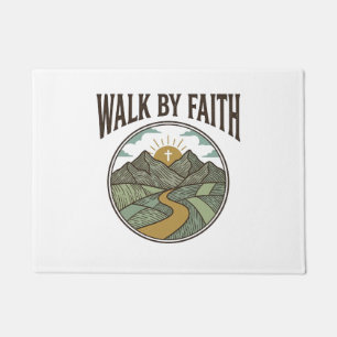 Walk By Faith Christian Mountain Path Vector Doormat