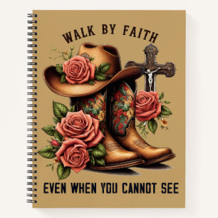Walk By Faith Christian   Western Cowgirl Faith Notebook