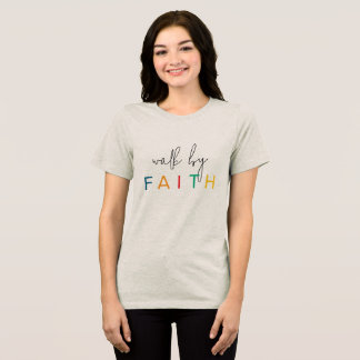Walk By Faith Colour Women's Beige Tri-Blend Shirt
