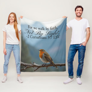 Walk by Faith Not by Sight 2 Corinthians 5:7 Fleece Blanket