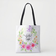 "Walk by faith not by sight" Woman fabric bag