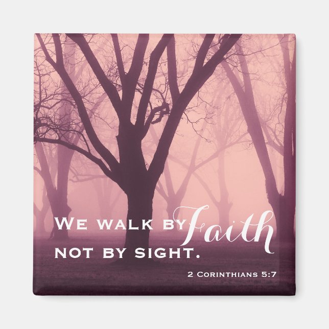 Walk by Faith Religious Magnet (Front)