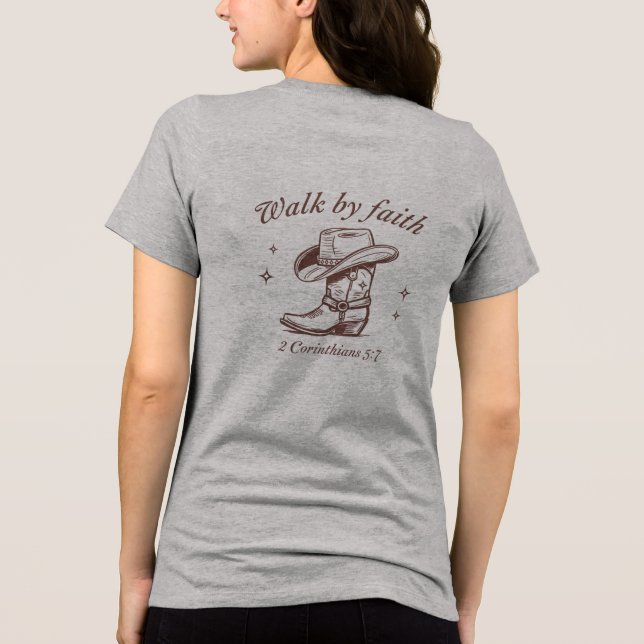walk by faith Tri-Blend shirt (Back)