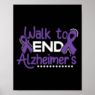 Walk Dementia Warrior Purple Ribbon Awareness Poster