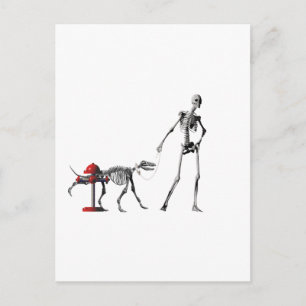 walk dog postcard