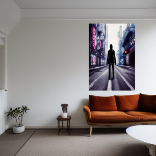 Walk down the empty street   AI Art Poster