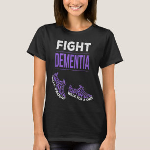 Walk For A Cure Dementia Awareness Purple Ribbon S T-Shirt