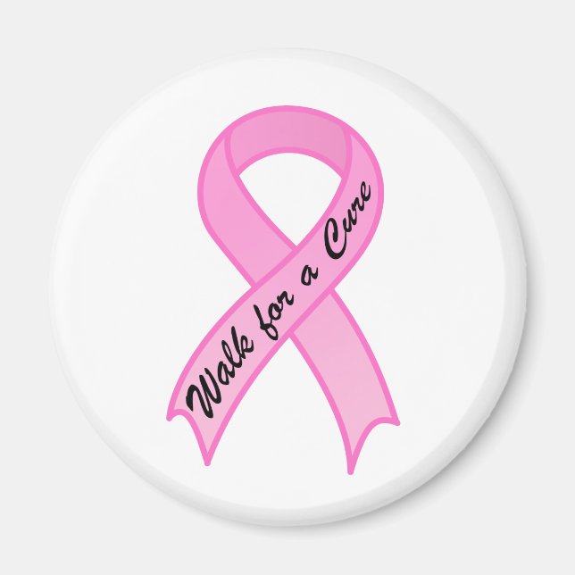 Walk for a Cure Pink Ribbon Magnet (Front)