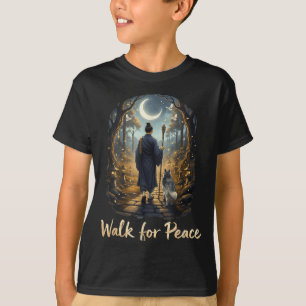 Walk for Peace Buddhist Monk Illustration T-Shirt