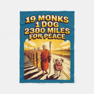 Walk for peace buddhist monks fleece blanket