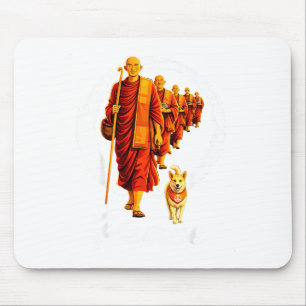 Walk for peace buddhists monks peace aloka dog men mouse pad