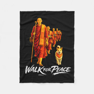 Walk for peace zen buddhists monks aloka dog men fleece blanket
